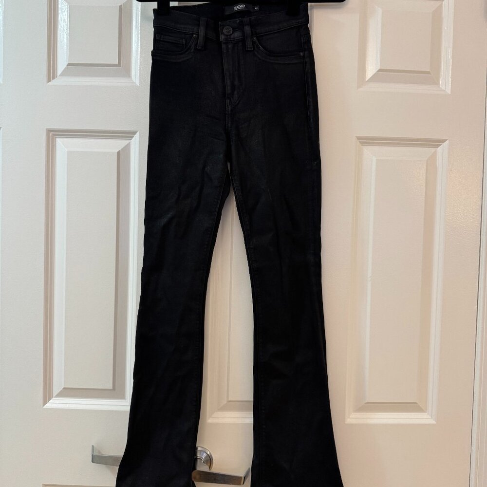 Hudson Barbara High Waist Bootcut Jeans Noir Coated 24